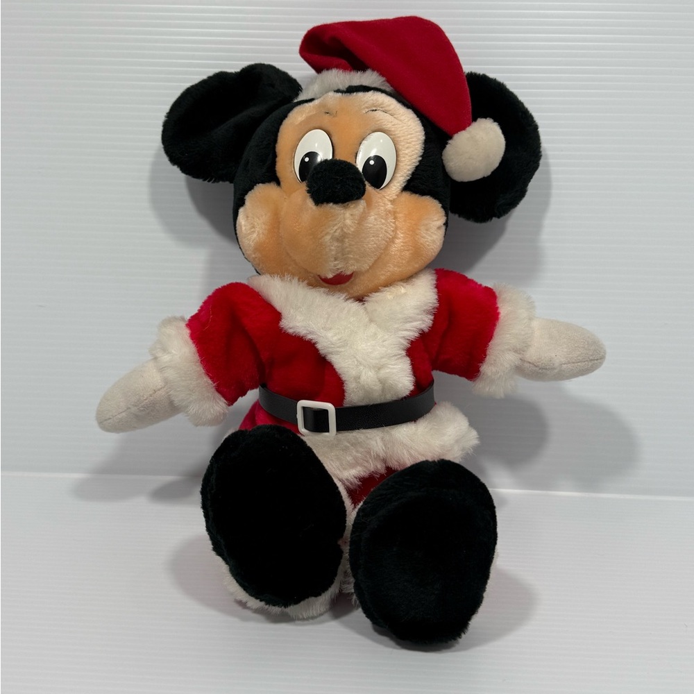 Disneyland Vintage Plush Mickey Mouse Santa